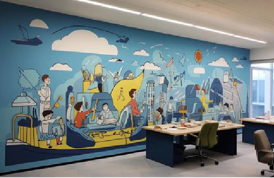苍溪办公室墙绘的特点。